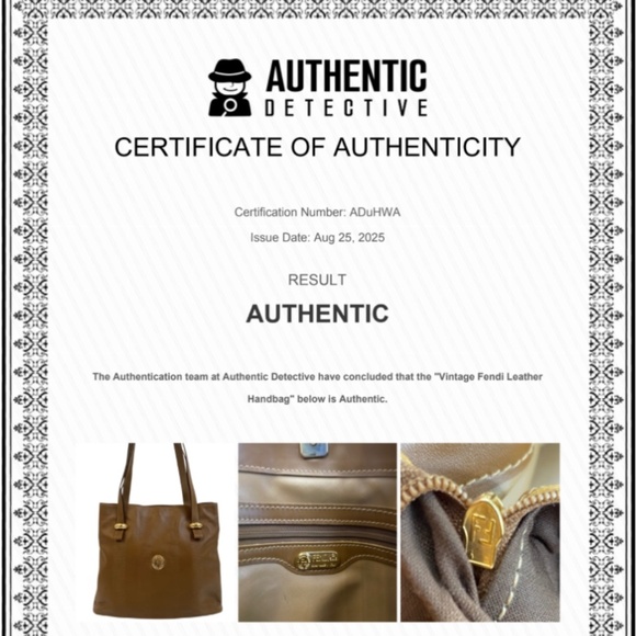 Vintage Fendi Caramel Tote Bag w/ COA Gold Hardware Pequin Stripes Authentic Y2K - Picture 2 of 16